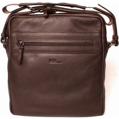 Marta Ponti velká kvalitní kožená crossbody taška C49 tmavěhnědá