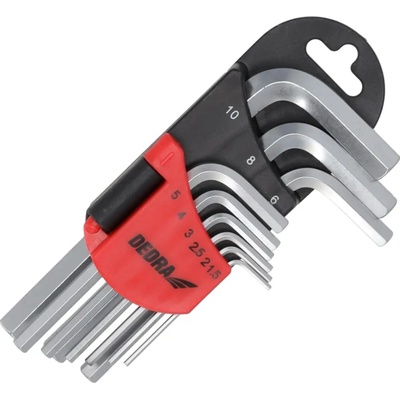 Dedra Sada krátkych imbusových kľúčov 9 ks 1,5–10 mm DED-06F200