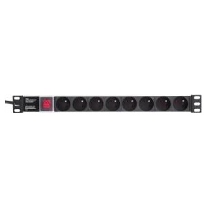 NetRack power strip 19 1U, 230V/16A, 8xE, ALU