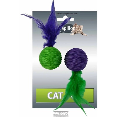 Papillon Pet Products Míčky nylonové 4cm s pérky 2ks