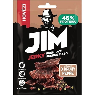 Jim Jerky hovädzie s príchuťou 3 druhy korenia 23 g