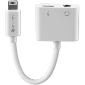 4smarts Audio and Charging Splitter Lightning to Lightning & 3.5mm Aux - Lightning адаптер към 3.5 аудио изход и Lightning изход (6.5см) (бял) (4S468673)