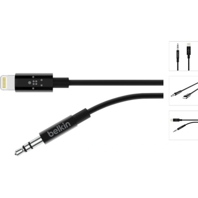Belkin AV10172bt03-BLK Lightning - 3,5mm jack, 0,9m, černý
