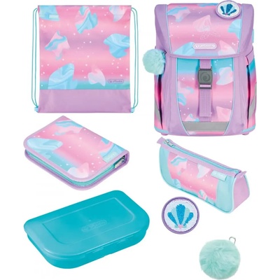 Herlitz Ученически комплект чанта-раница, мешка, несесери, кутия + значки FiloActive XL PLUS Ocean Lights - Herlitz