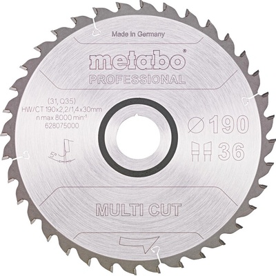 Metabo Pílový kotúč HW/CT 190x30, 36 WZ 5°
