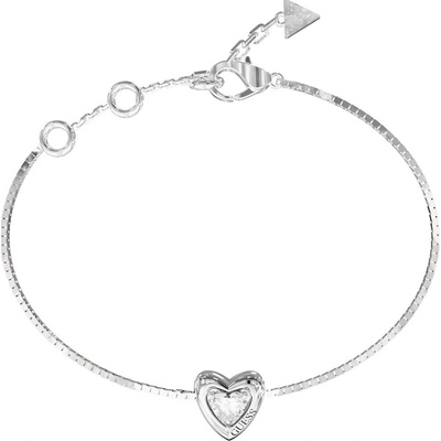 Guess Slušivý oceľový náramok Srdce Beloved JUBB06017JWRH 18,4 cm