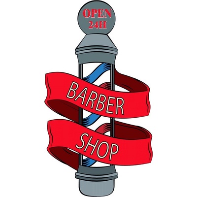 Nástěnná kovová cedule Barber Shop - 33*1*60 cm - Clayre & Eef