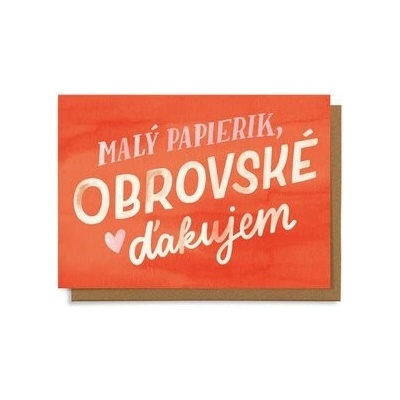 Malý papierik, obrovské ďakujem