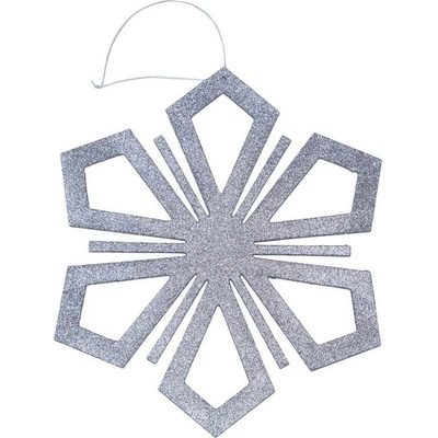 DECOLED Vianočná ozdoba snehová vločka II, priemer 15 cm, strieborná, preglejka, vonkajšia