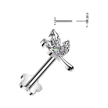 Šperky4U piercing do brady PUSH IN labreta titan TIT1361