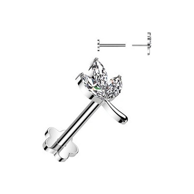 Šperky4U piercing do brady PUSH IN labreta titan TIT1361