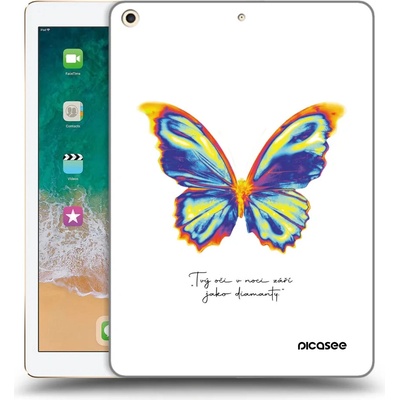 Picasee silikónový obal Apple iPad 9.7 2017 5. gen Diamanty White prehľadný