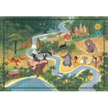 Clementoni - Puzzle Compact Story Maps The Jungle Book - 1 000 piese