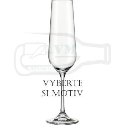 Dekorace skla Pískovaná sklenice na sekt originální dárek 220 ml