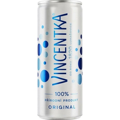 Vincentka Minerální voda plech 24 x 0,25 l