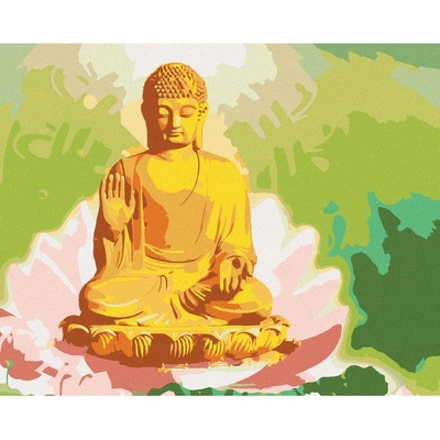 Zuty Malování podle čísel BUDDHA V LOTOSU A ZELENÉ POZADÍ