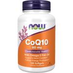 NOW NOW CoQ10 with Omega-3 60 mg, 120 Softgels - fitnesdobavki - 40,90 лв