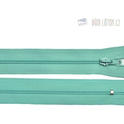 Zips špirálový 3mm nedeliteľný 60cm mentolová