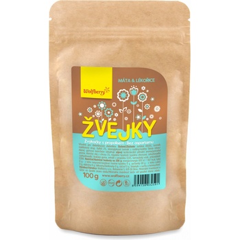 Wolfberry Žvejky s propolisem máta + lékořice 100 g