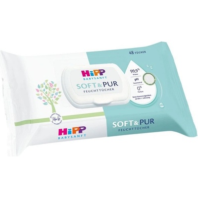 HiPP Babysanft Čistící vlhčené ubrousky Soft & Pure 48 ks
