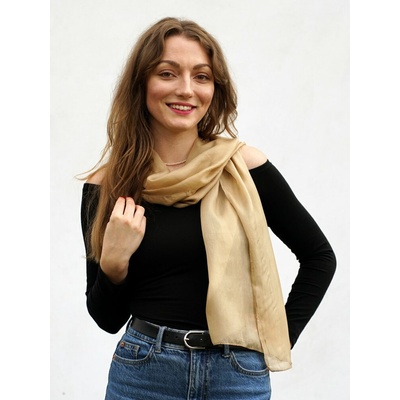 Hedvábná šála zlatá – Zboží Mobilmania