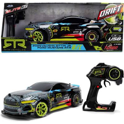 JADA TOYS Diaľkovo ovládaný Ford Mustang RTR 2025 Vaughn Gittin Jr. 1:10 s driftom a Turbo Boost