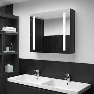 vidaXL LED шкаф с огледало за баня, 89x14x62 см (325544)