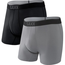 Saxx Quest Boxer Brief Fly black/dk charcoal II 2PK