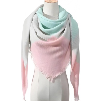 Šála LE-21367 Tyrkysová Růžová KP21367