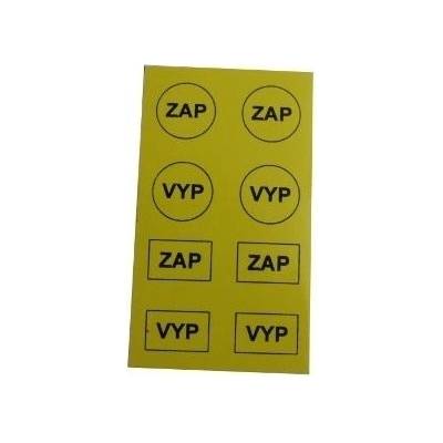 Tabulka č.17 Samolepící tabulka - nápis ZAP-VYP