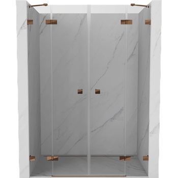 Mexen Lunar Двойни душ врати, отваряеми 140 см, прозрачни, розово злато - 834D-140-000-60-00 (834D-140-000-60-00)