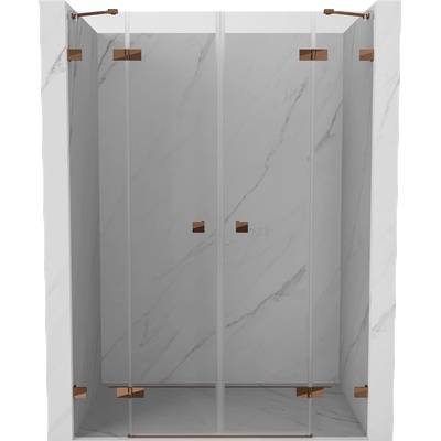 Mexen Lunar Двойни душ врати, отваряеми 140 см, прозрачни, розово злато - 834D-140-000-60-00 (834D-140-000-60-00)