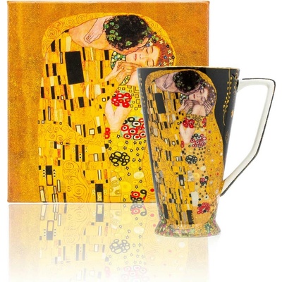HOME ELEMENTS Porcelánový hrnček Klimt Bozk čierny 500 ml