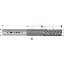 Karnasch 3065910800100 | Tvrdokovová diamantom povlakovaná, hrubovacia stopková fréza ostrohranná 8,0x25-100x8 mm, Z=6