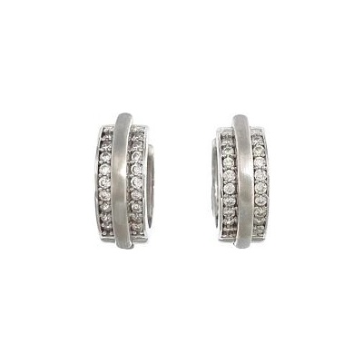 Infinitysilver stříbrné náušnice kroužky se zirkony OE450