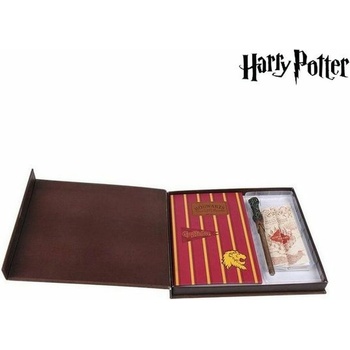 CurePink Dárkový set Harry Potter Erb Bradavic Hogwarts A5 blok propiska mapa 25 x 23 x 3 cm