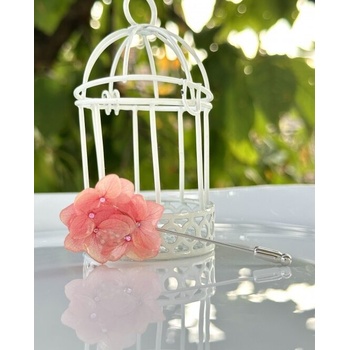 Meganflo Брошка розова хортензия - игла с перла