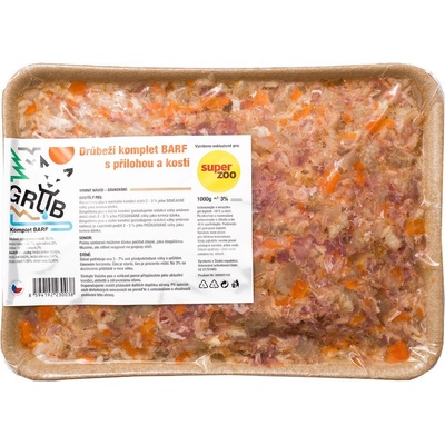 Grub Barf Drůbeží komplet BARF s přílohou a kostí 1 kg