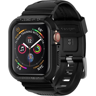 Spigen Удароустойчив TPU кейс с вградена каишка за Apple Watch 44мм, 45мм - Spigen Rugged Armor Case Pro (черен) (062CS25324)