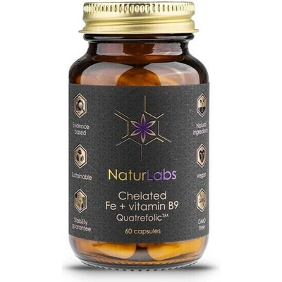 NaturLabs Chelated Fe + Vitamin B9 Quatrefolic 60 kapslí
