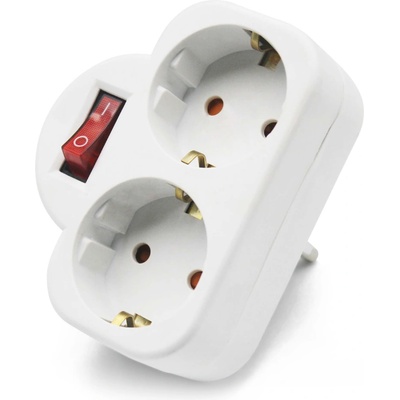 Удължител No brand 7392N, 2 Гнезда, 220V, С ключ, Без кабел, Бял - 17868 (17868)