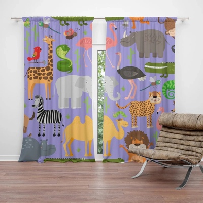 SABLIO Závěs Animované safari: 2ks 150x250cm