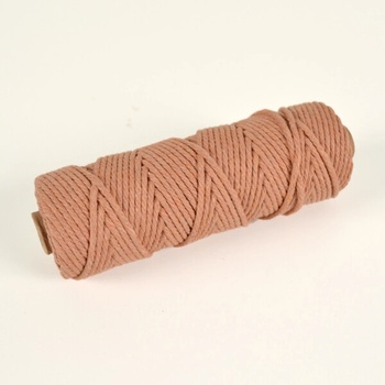 Bavlnená šnúra na macrame 3mm hnedo ružová