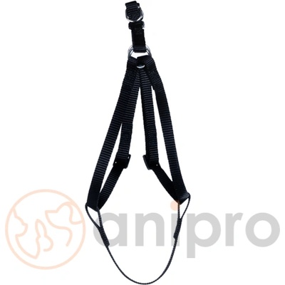 Miazoo Миазоо - Нагръдник за кучета от изкуствена лента, 15 мм - черен, регулиране от 35 до 55 см