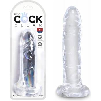 Image 1 of Прозрачно пенис дилдо с вакуумна основа, 17, 5см. - King Cock Clear (PIPE575320)