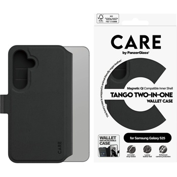 Image 1 of Panzer Калъф тефтер, Care by PanzerGlass за Samsung Galaxy S25, Tango, Two-in-One, QI Compatible, Feature Case, Черен