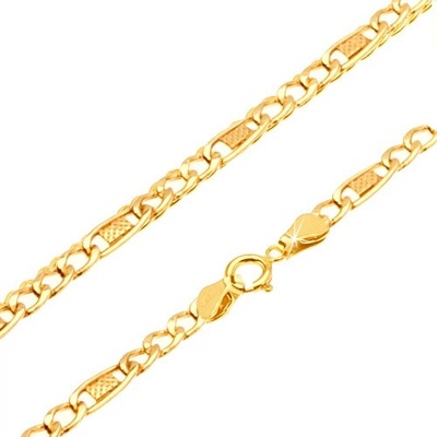 Šperky eshop Zlatý řetízek, oválný článek s mřížkou S3GG25.34