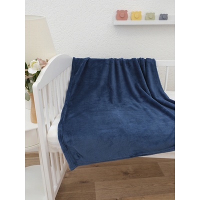 MKLuzkoviny.cz Dětská deka do postýlky mikroplyš Exclusive Laura námořnická modrá – Zboží Mobilmania