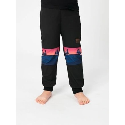 Drexiss Dětské softshellové kalhoty bez zateplení black pink hills