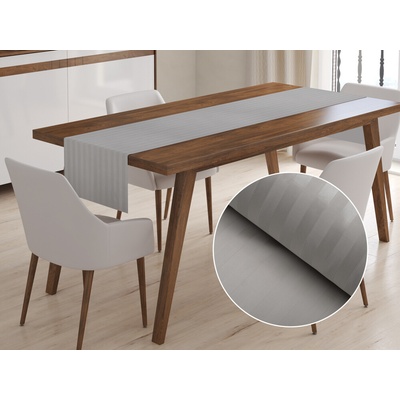 Biante Damaškový behúň Atlas Grádl DM-019 Hnedosivý - pásiky 2 cm 20x180 cm